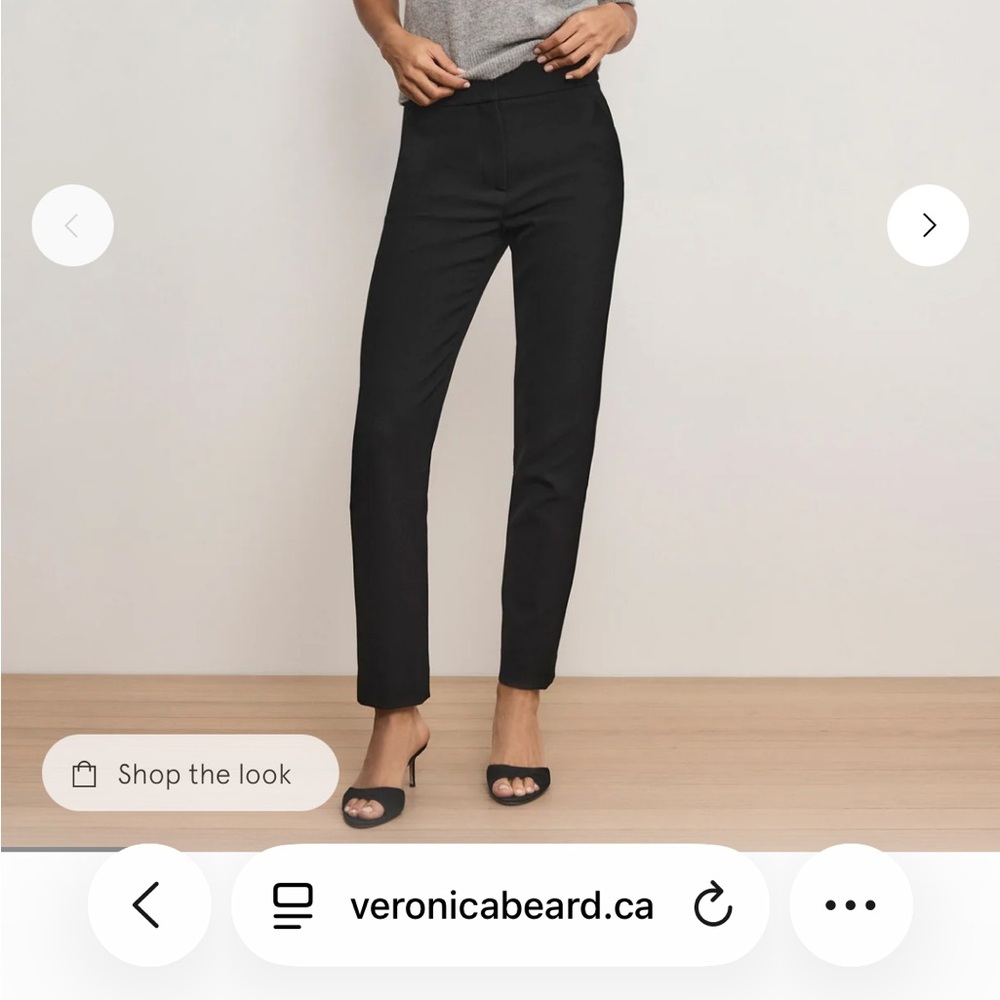 Veronica Beard Black Slim Ankle Pants Size 6 Stretch Tailored